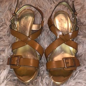 MARC FISHER brown wedges